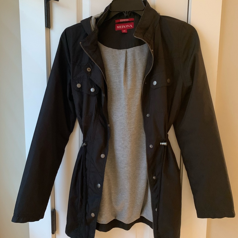Black Merona Rain Jacket